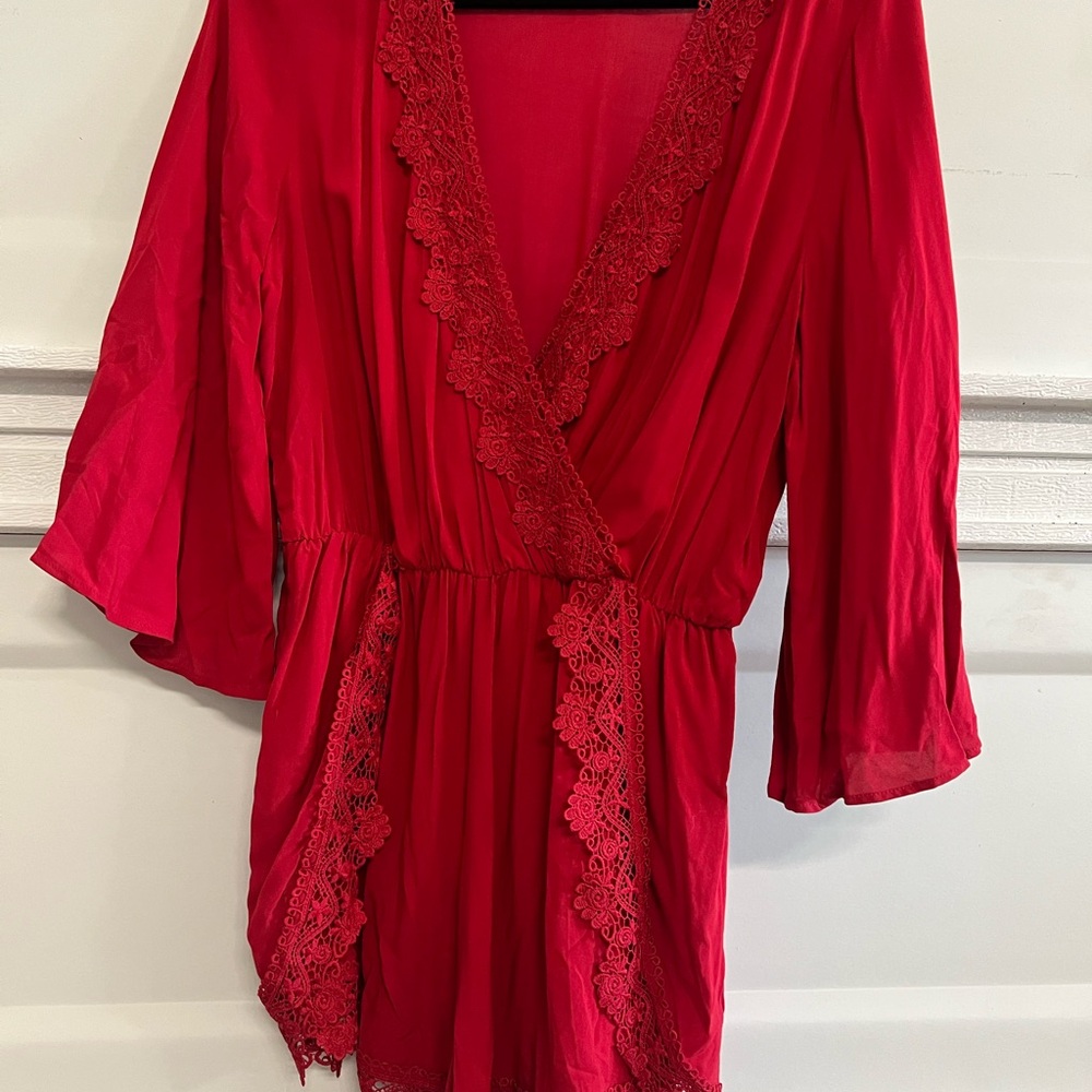 H&M Red Lace Women’s Romper